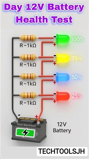 day 12v battery lighting connection test circuit diagram #shots #electrical #electrician