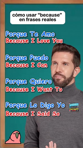 79K views · 2.7K reactions | cómo usar "because" en frases reales #Aprender #aprenderinglescantando #Aprendizaje #learnenglish | Aprendo Ingles Cantando | Facebook