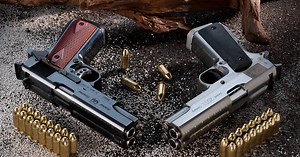 Arsenal Firearms' Double Barrel Pistol shoots two bullets at once
