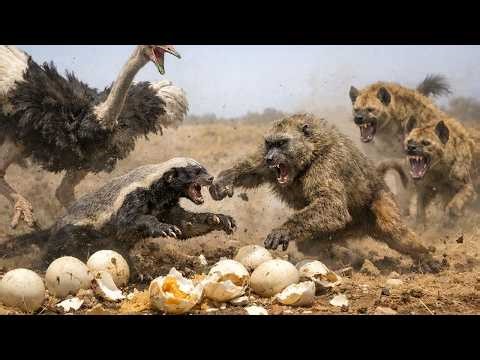 After Destroying an Ostrich Nest and Taunting Baboons, It Charged into a Hyena Clan