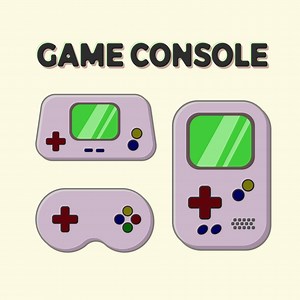 Download Gameboy retro classic video game, clip art vector. for free