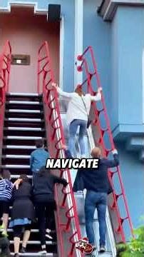 If you see this kind of mobile ladder, don't walk on it normally!#ladder