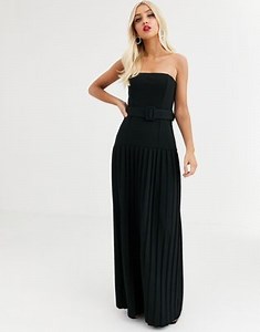 ASOS DESIGN belted pleated bandeau maxi dress | ASOS