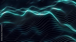 Abstract background with dynamic wave. Sound wave visualization. Big data visualization. 4k animation. 3d rendering.
