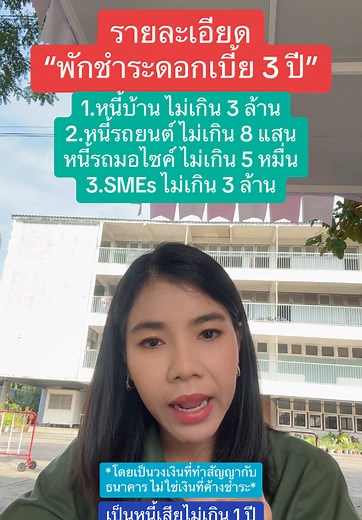 พักชำระดอกเบี้ย 3 ปี: สินเชื่อและ SMEs