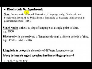 الفرق بين Synchronic و the difference between the synchronic and Diachronic بالعربي ||diachronic||