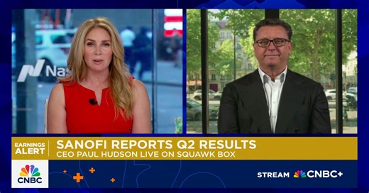 Sanofi CEO Paul Hudson on Q2 results, Dupixent demand and tariff impact