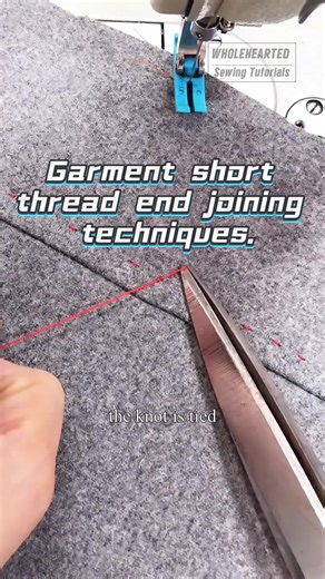 Garment short thread end joining techniques. #Wholeheartedapparel #Wholeheartedsewingtutorials #Wholeheartedsewing #Wewingtutorials #SewingPartsSupplier