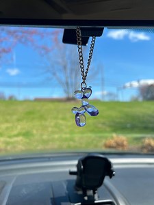 Transparent Purple Balloon Dog Charm | Whimsical Rearview Mirror Decoration - Etsy