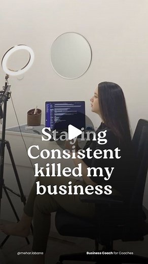 Sukhmehar | Social Media Management | Content Marketing on Instagram: "Consistency almost killed my business. & I am not even being dramatic. 1 week ago, 3 weeks ago, 1 month ago, 2 months ago…the gap between my thinking, my creating and my actual posting became bigger and bigger in the last 7 months. I was tired of showing up on the stories and always starting with an apology to stay MIA. Ghosted. I ghosted everyone. In reel, real, physical & the internet world. I was ready to throw the entire