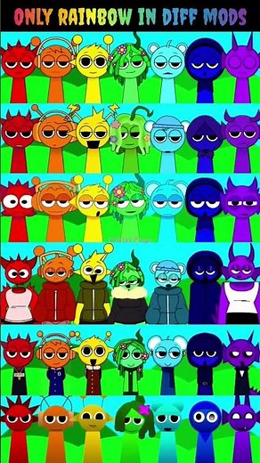 Incredibox Sprunki Only Rainbow In Diff Mods #incredibox #sprunkimod #gaming #gameplay #shorts