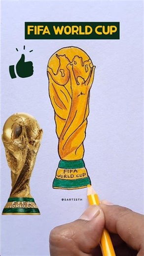 FIFA World Cup Trophy Drawing💛💚💛💚💛💚 #fifa #fifaworldcup #howtodraw #drawing #art