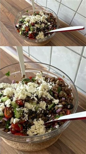 Frischer Linsensalat ☀️mediterraner Genuss 🏖️ #salad #food #homemade