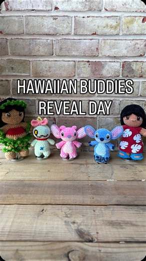 Crochet By Smurf on Instagram: "🌺 H A W A I I A N B U D D I E S 🌺 I am so excited to show you all my newest brain babies 🤭🤭🤭 The next collection of buddies will be the Hawaiian Buddies and I am head over heels for them. This collection features a new XL Buddy style for the “Little Girl” patterns which is the same fun and adorable style I’ve grown to love while adding height to make a slightly larger final product. This allows for so many more additional details to be added into a project th