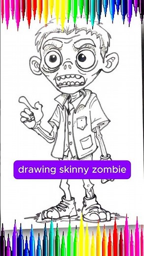 drawing skinny zombie 🧟‍♂️ | Gambari Art #drawing #zombie