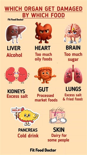 Which Organ Gets Damaged by Which Food? | Foods That Harm Your Liver, Heart, Brain & More |