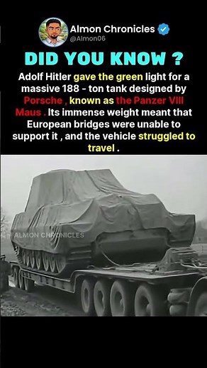 Adolf Hitler gave the green light for a massive 188-ton tank designed by Porsche...