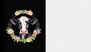 Holstein Cow Floral Clipart PNG Bundle, Cows Transparent Sublimation, Card Making, Farm Decorative Border, Commercial Use, Instant Download - Etsy