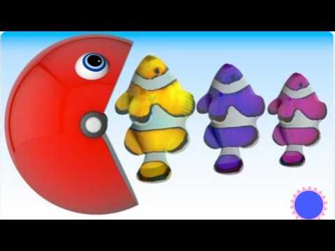 Pacman And Fish - Learn Colors For Kids | 3D Cartoons For Children #PacmanForKids #LearnColors