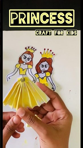 Princess Paper Craft for Kids !How to Make Princesses | 👸 DIY Craft | Yellow Dress Craft idea👸👗