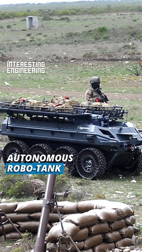 57K views · 448 reactions | Autonomous combat vehicles will become more common in the future. This vehicle can be operated manually, by remote control, or autonomously using waypoints on a tablet. In autonomous mode, it can avoid obstacles and even follow a lead vehicle in convoy mode. | Interesting Engineering | Facebook