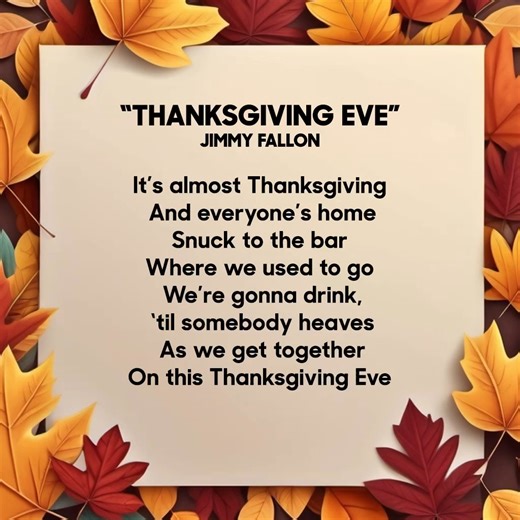 82K views · 1.2K reactions | This “Drinksgiving”, while you are at your mini high school reunion at your hometown bar, feel free to converse, laugh and silently judge old friends but also feel free to play “Thanksgiving Eve” from my new album on the TouchTunes jukebox. Also – please tip your bartenders. They are working harder than Santa tonight. #thanksgivingeve #HolidaySeasoning | Jimmy Fallon | Facebook