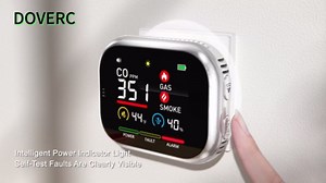 Upgrade 4 in 1 Portable Carbon Monoxide Detector and Natural Gas Detector Combo, HD Digital Screen Carbon Monoxide Detectors Plug in Wall with Temp & Humidity, CO & Gas Detector Alarm for Home Travel