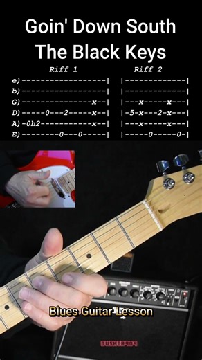 Goin Down South Riffs, The Black Keys (R. L. Burnside) Blues Guitar Lesson with Tab (6) #shorts