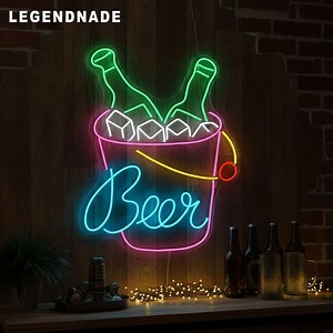 Beer Neon Sign Bucket | Bar Wall Decor LED Neon Light | Pub Man Cave Neon Sign - Etsy Canada
