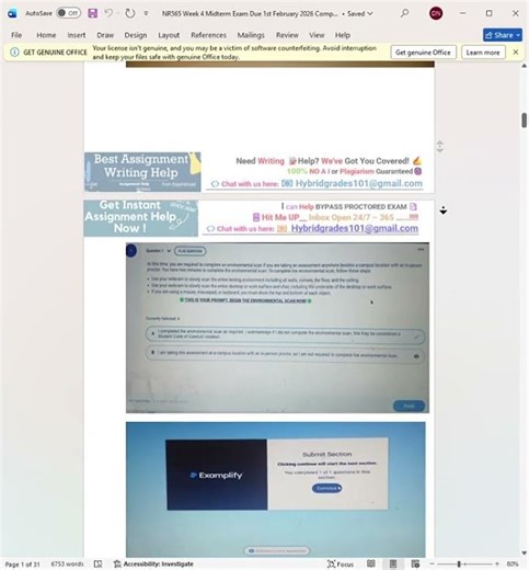 NR-565 Advanced Pharmacology Fundamentals Midterm and Finals Examplify Online Proctored Exam