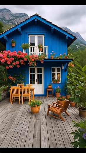 Cabaña de madera azul 💙 #fypchallenge #casadecampo | Casas de Campo Blog