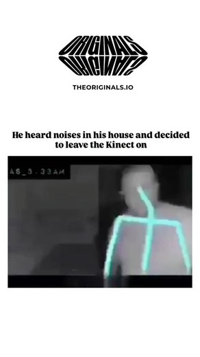crazy & trending video on Instagram: "This viral Kinect video, reposted from earlier 2024 instances, shows infrared-tracked stick figures moving in a dark bedroom at 3:33 AM, interpreted as a ghost after unexplained noises, but likely captures a real intruder or hoax actor given the fluid human-like motions. Skeptical reviews, including a 2022 Skeptical Inquirer challenge, demonstrate Kinect's depth-sensing technology often misfires on reflections or distant figures, producing "ghost" illusions 