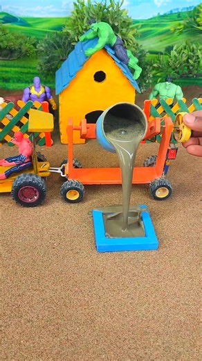 🚜😱 Real Working Mini Tractor Making Cement Pillar | DIY Machine #shorts #youtubeshorts