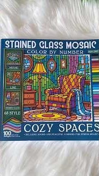 Cozy Spaces Coloring Book | Sen Ong | Stained Glass | Mosaic | Color By Number | Flip Through