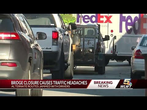 Closure of major interstate bridge in Cincinnati creates traffic backups across entire city