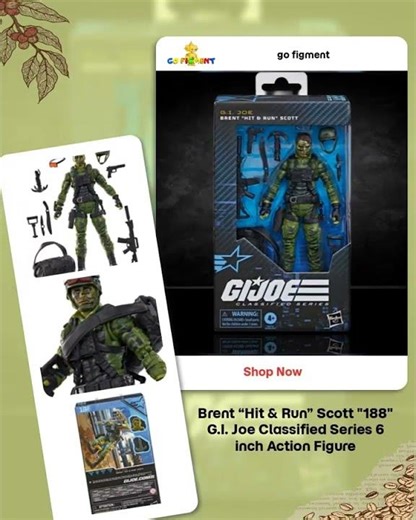 Brent “Hit & Run” Scott "188" G.I. Joe Classified Series 6 inch Action Figure