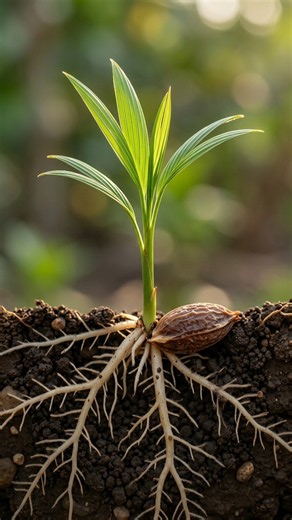 How a Date Seed Becomes a Tree in Seconds 🌴⌛ #TimeLapse #NatureLovers #ViralShorts
