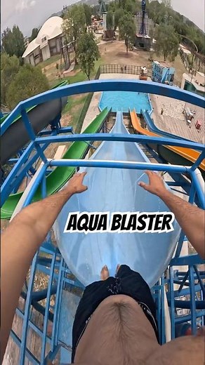 Aqua blaster slide swimming pool pov