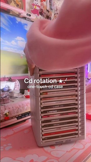 Rotating CDs on my CD holder one-touch 🎧ྀི♪⋆.✮ #cdrack #cdcollection #physicalmedia #thriftfinds