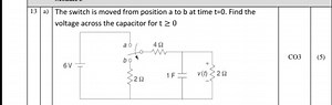 | 13 | a) | The switch is moved from position a to b at time t ... | Filo