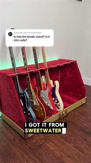 My wife got me this stand 😂 #fender #stratocaster #guitar #collection #toto