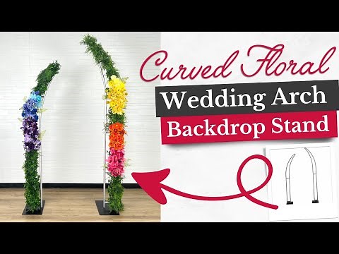 Curved Floral Wedding Arch Backdrop Stand