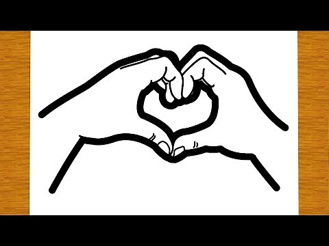 HOW TO DRAW TWO HEART SHAPED HANDS
