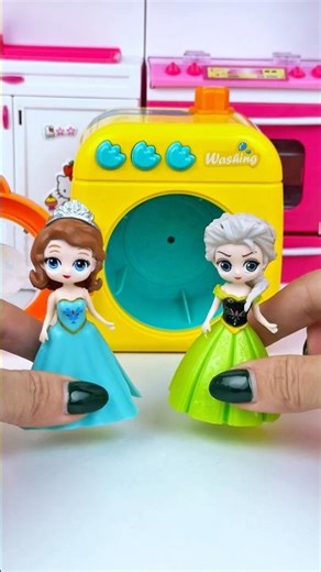 ASMR Toy Unboxing Frozen Elsa & Sofia Princess Washing Machine Toy | Satisfying Toy Sounds #Shorts