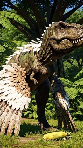 ​T-Rex Eats Corn and Turns into a Chicken! #shorts #trex #dinosaur #chicken #evolution