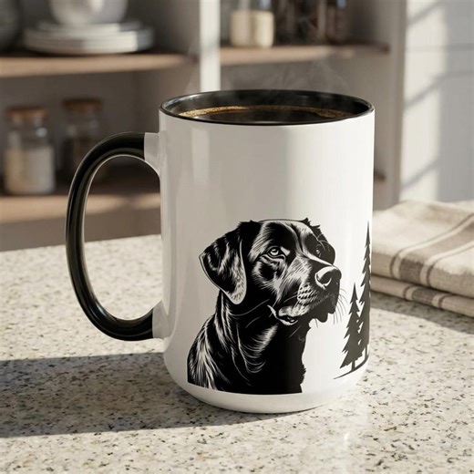 Labrador Retriever Dog Adventure Mug - Lab and Forest Silhouette Coffee Cup - Gift for Duck Hunters & Dog Owners - Rustic Cabin Decor Mug - Etsy