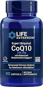 Life Extension COQ10 Super Ubiquinol 100mg with Enhanced Mitochondrial Support, 90 Softgels