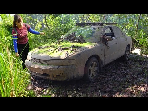 Girl Successfully Cleaning and Repaired A Mossy and Abandoned Car