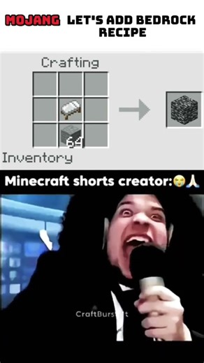let's minecraft add Bedrock recipe #2026 #ternding #shorts