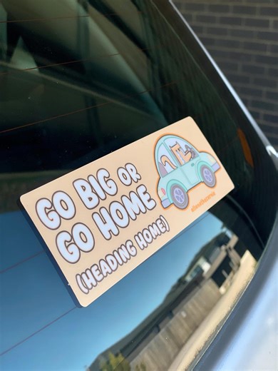 Car Bumper Sticker - Go Big or Go Home (heading Home), Crying Cat Cartoon - Etsy Australia